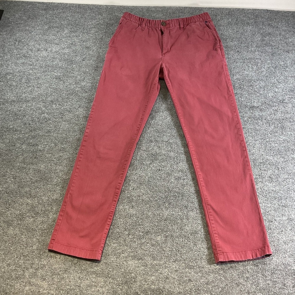 Chubbies Mens Pants Size Medium Red Salmon Stretch Chino Casual Straight Leg